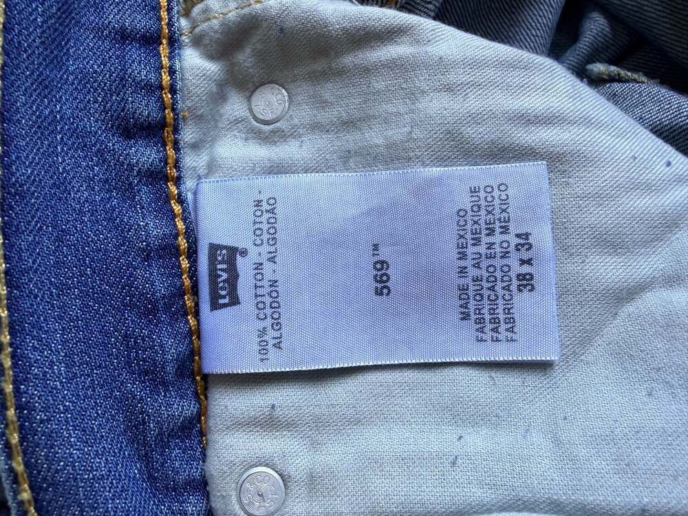 Levi's 569 Stone Washed Loose Straight Jeans 38x34 NWT - Picture 4 of 4